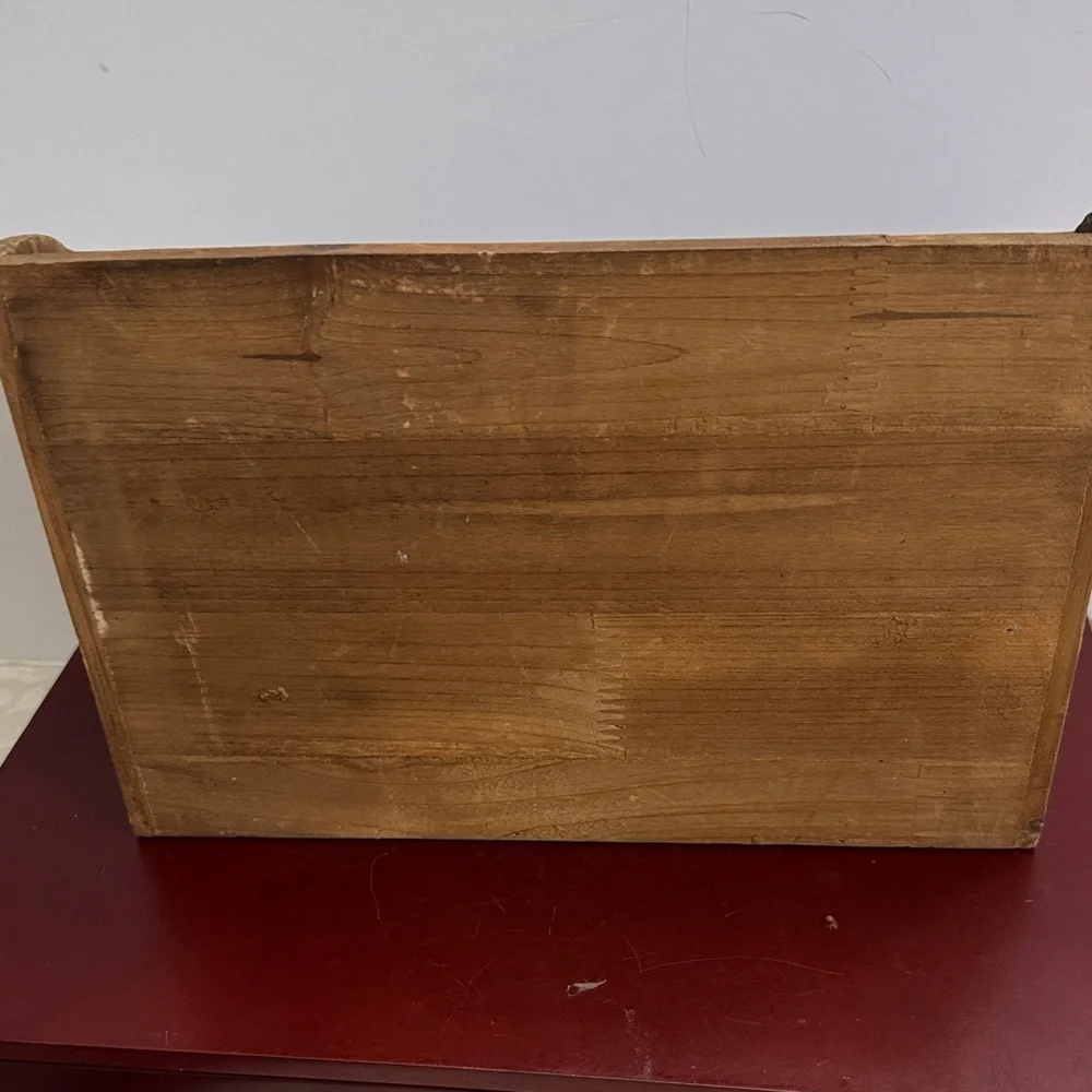 Rustic Wooden Organizer with Chevron Pattern